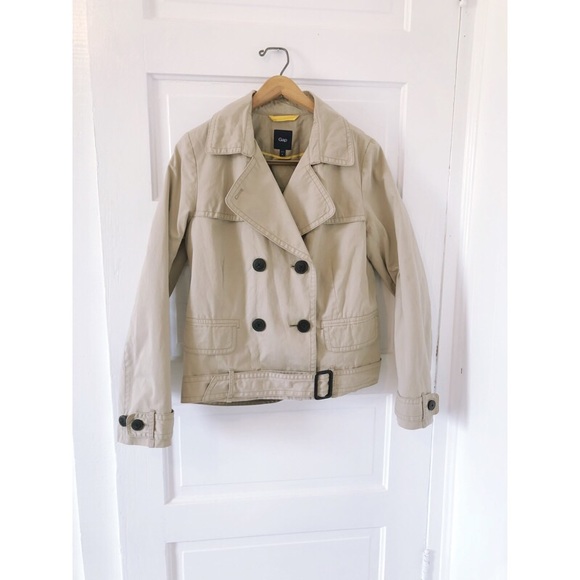 GAP Jackets & Blazers - Gap Khaki Tan Thick Lined Peacoat Short Trench